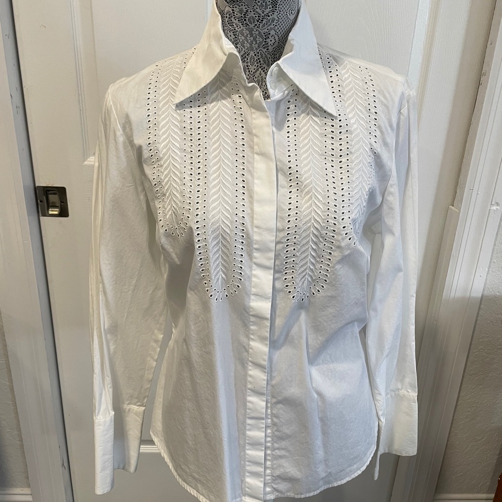 THE LIMITED BUTTON DOWN WHITE SZ L